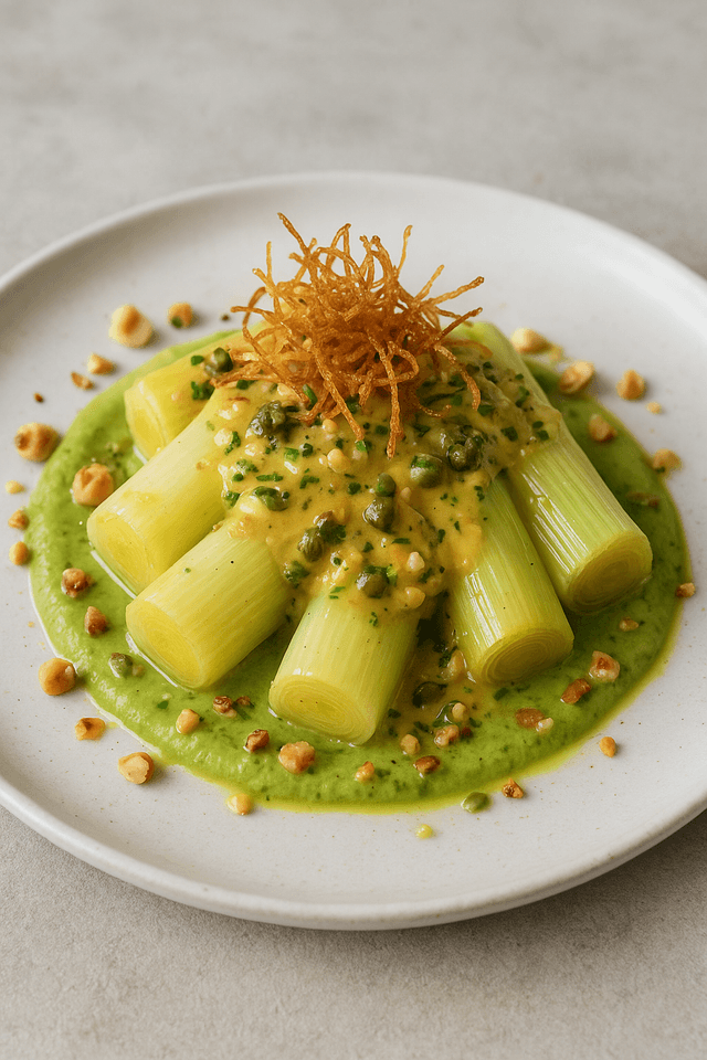 Recette de poireaux vinaigrette bistronomiques : un classique revisité en textures