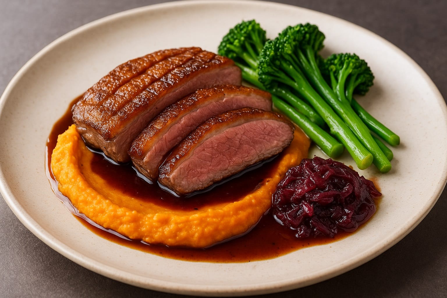 Magret de canard aigre-doux
