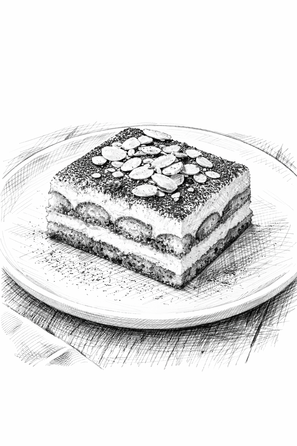 Recette de Tiramisu aux amandes Illustration by J. NICOLAS