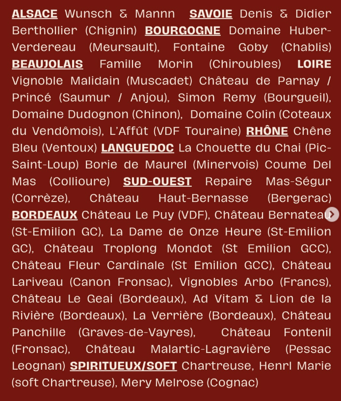 Vino Vista Liste des vignerons présents