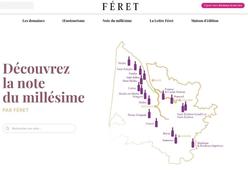 Bordeaux Primeurs 2025 les notes Féret du millésime