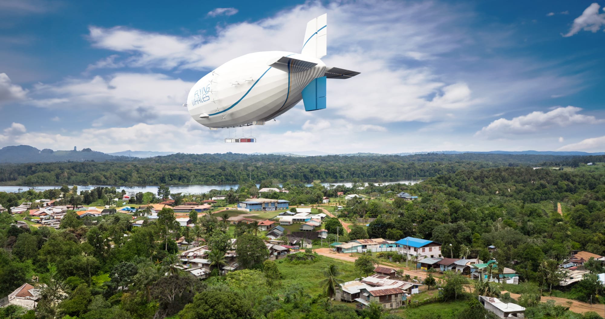 Flying Whales transport de containers en Guyane